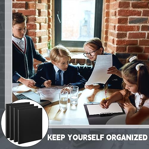 Teling 8 Pack Punchless Clamp Binder Folder Ringless Binder with Metal Clip and Poly Covers Flex Colored Swing Clamp for Work School Documents, 9.7 x 11.5 Inch(Black) - Image 4