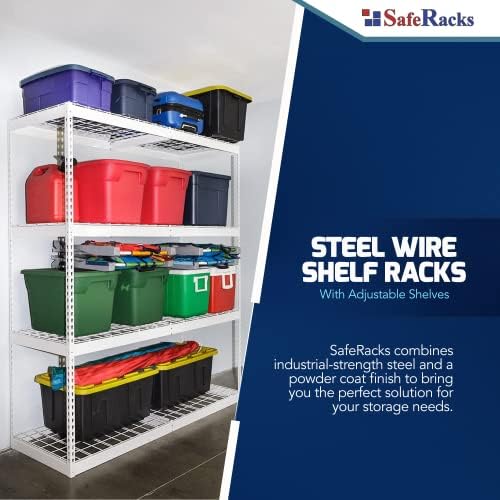 SafeRacks Steel Garage Shelving Rack, 300lb/Shelf, Hammertone (24x48x84) - Image 6