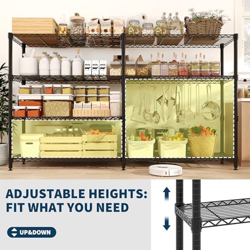Garvee Metal Storage Shelves 4-Tier, Wire Shelving Rack 59"Wx13.8"Dx59.5"H, - Image 5