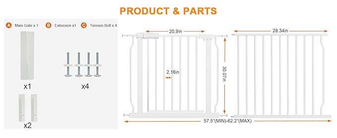 Extra Wide Baby Gate Extra Tall Dog Gate - Image 2