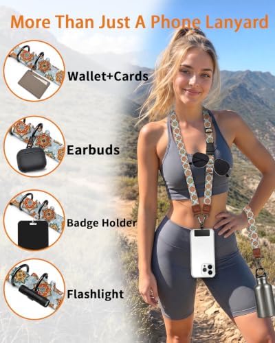 Boho Mandala Cell Phone Lanyard Crossbody Wrist Neck Strap Women - Image 4