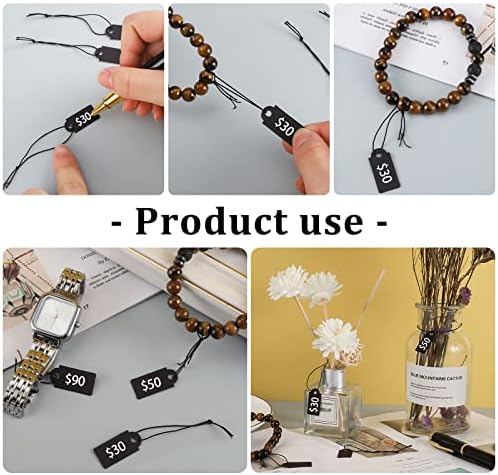 200Pcs Black Price Tags Gift Tags with Elastic String 1×0.47 Inch - Image 4