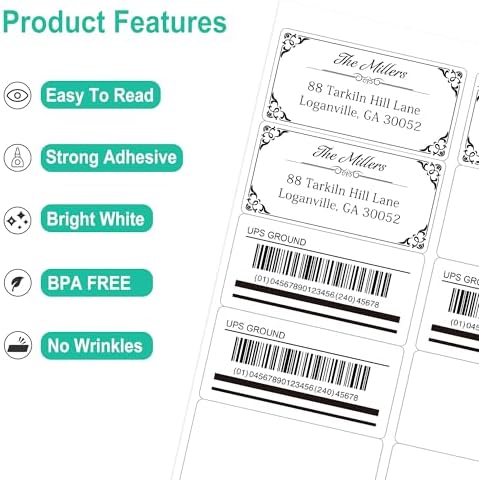 L Liked 2"x4" Bulk Printable White Label Stickers 5000 Labels 500 Sheets - Image 3