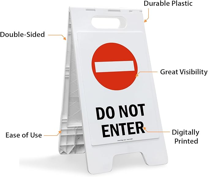 SmartSign 25 x 12 inch “Do Not Enter” Two-Sided Folding Floor Sign, Digitally - Image 4