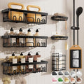 Veken Shower Caddy 6-Pack, Bathroom Organizers and Storage Shelves, Black by Veken