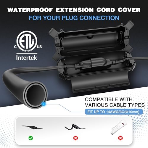 [3 Pack] Flemoon Outdoor Extension Cord Safety Cover with Waterproof Seal - Image 2