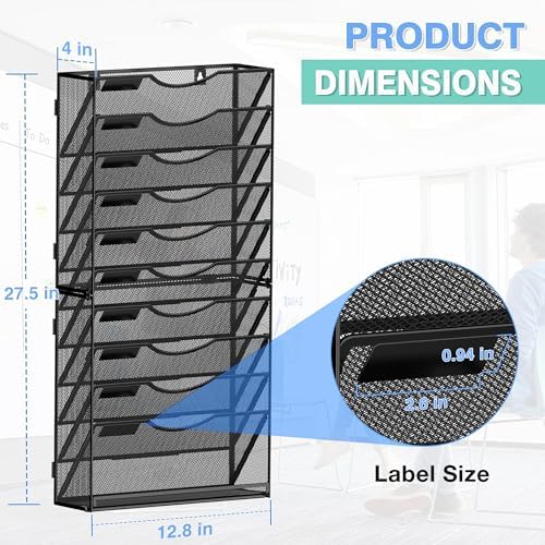 Kuntine.B Wall File Organizer Office Hanging Magazine Holder Wall File Organizer for Office Home - Image 2