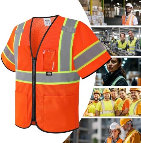 JKSafety Safety Vest for men women Hi Vis Vest with Pockets and Zipper High Visibility Construction Vests BX310 - Image 5