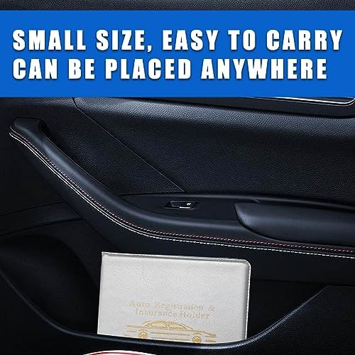 Ziciner Car Registration Insurance Holder, 2Pack Essential Auto Card Document Glove Box Organizer with Touch Fastener, Vehicle Interior Accessories Perfect for Most Car, Truck, SUV (Gray/Gold Words) - Image 6