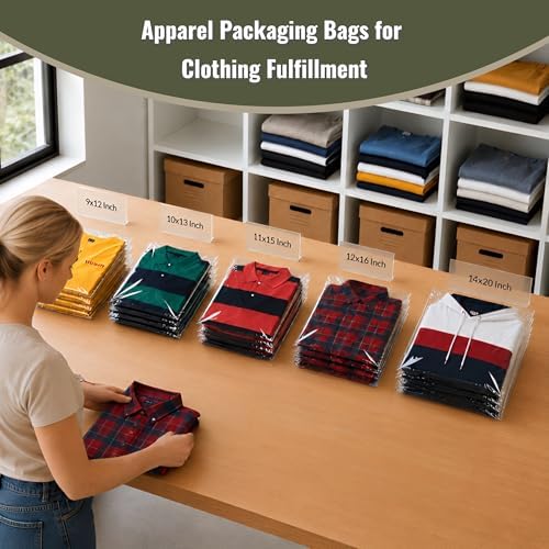 Wowfit 100 CT 12x16 Self Sealing Plastic Bags for Clothes, Shirts, Sweaters - Image 6
