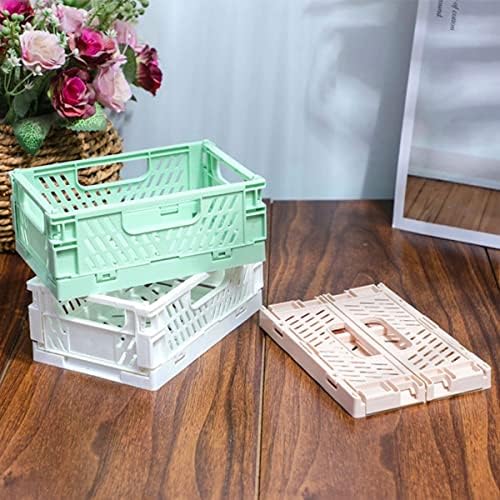 3 Pack Mini Plastic Storage Basket for Shelf Organizing,Collapsible Crate Folding Storage Bin for Desk Organizer Stackable Containers for Home Kitchen Classroom Office Bathroom Storage(5.9x3.9x2.2") - Image 6