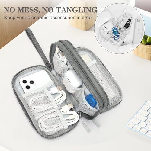 FYY Electronic Organizer, Travel Tech Pouch Bag, Cable Organizer Dark Grey - Image 5