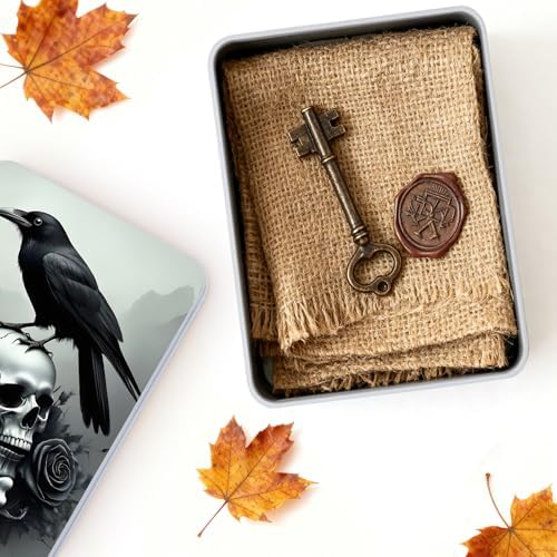 Large Metal Tins Box-7.1” x4.7”x2“ Rectangular Empty Storage Box With Lid Decorative Organizer Storage Tin Case For Office/Cookie/Candy/Jewelry/Photo/Letter-Bird Skull - Image 4