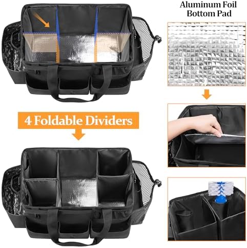 LoDrid Hot Tub Chemical Storage Bag with Handle and Shoulder Strap, Black - Image 2