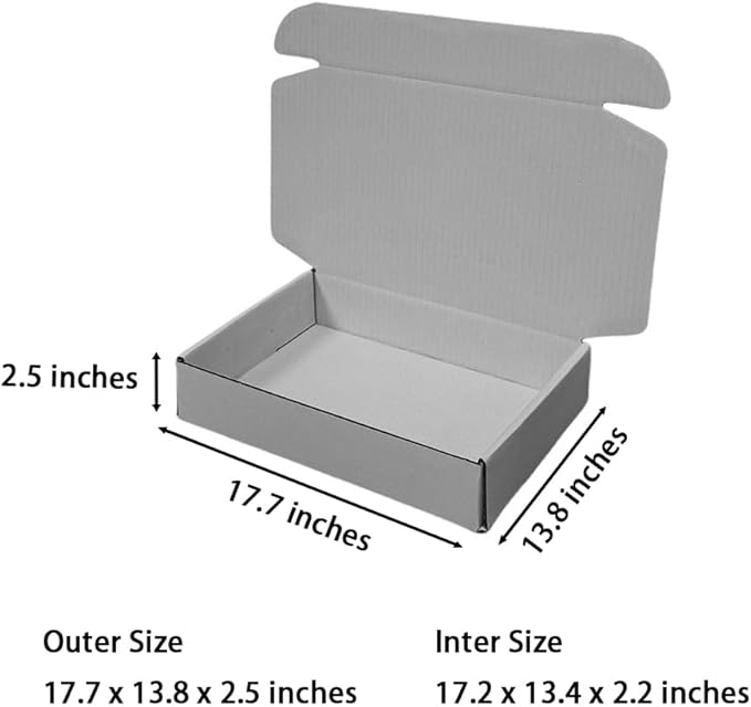 20 Pcs 17.7 x 13.8 x 2.5 inches X-Large Size Corrugated Cardboard Gift Boxes - Image 2