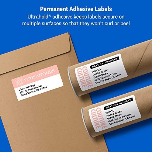 Avery Shipping Labels, Sure Feed Technology, 2" x 4", White, Inkjet Printable, Permanent Adhesive, 500 Blank Mailing Labels per Pack, 2500 (5 Packs of 8363) - Image 5