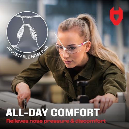 NoCry Clear Safety Glasses for Women with Adjustable Frames — Anti Fog Safety Glasses with 100% UV Protection & Scratch Resistance, ANSI Z87.1 Rated — Perfect Safety Goggles for Women, Nursing Goggles - Image 3