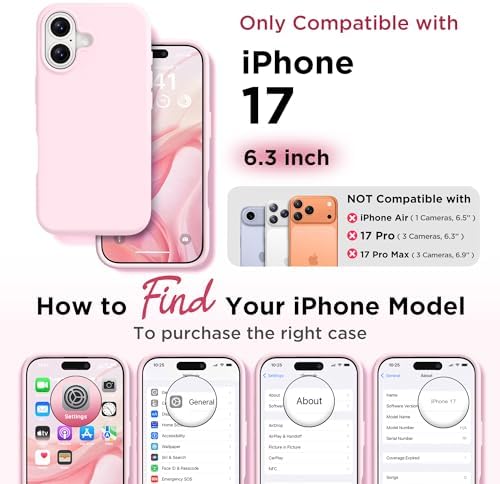 GolbinBox Magnetic for iPhone 17 Case, Silicone Cover, Chalk Pink - Image 2