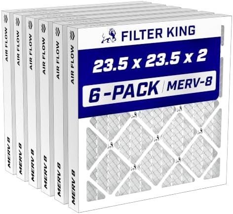 Filter King 23.5x23.5x2 Air Filter MERV 8, AC Furnace Filters (6-Pack) by FilterKing
