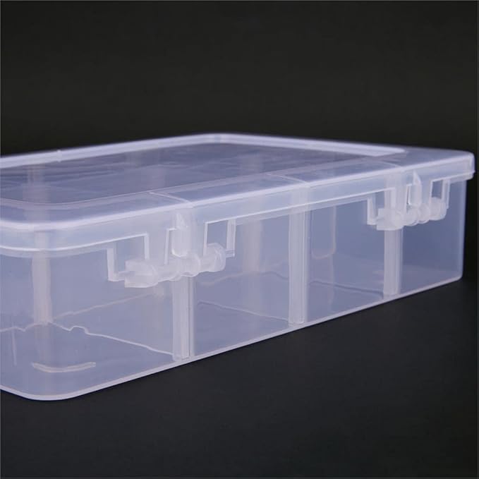 2 Pcs 8 Grids Clear Organizer Box Plastic Storage Container - Image 6