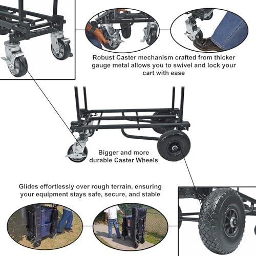Rockville Rock CART Off-Road DJ Equipment Roller Cart with CART-Stand-Bag - Image 6