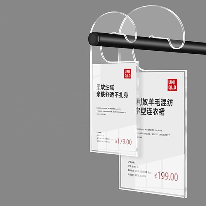 2 Pack Label Holder Price Tag Displays Sign Holder Data Card Holder Ads Display - Image 2