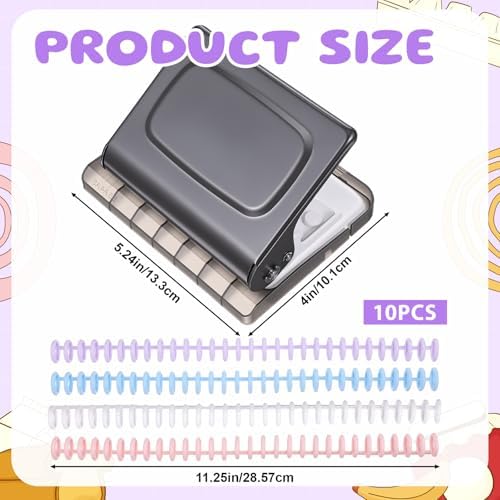 10 Hole Binding Machine for Planners with 10PCS 30Hole Spiral Binding Coils - Image 2
