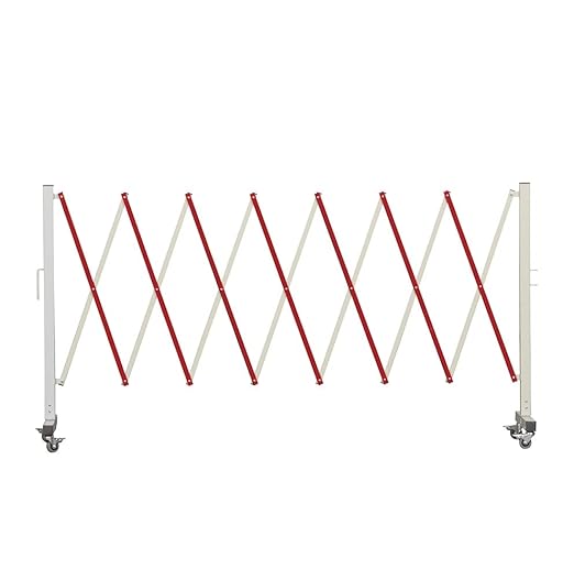 Trafford Industrial Expandable Metal Barricade, 11 Feet, Mobile Safety Barrier by Crowd+Control+Warehouse