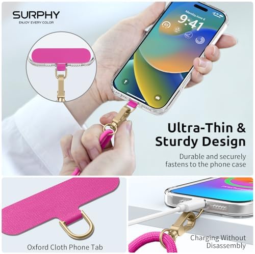 SURPHY Phone Lanyard Crossbody, Phone Strap Crossbody with 2 Tether Tabs - Image 4