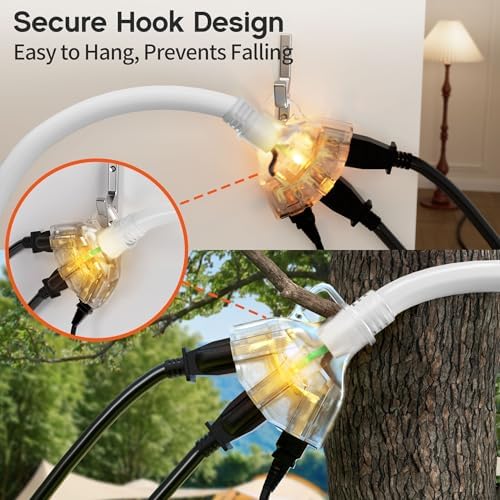 25 FT 12 Gauge Heavy Duty Extension Cord with Multiple Outlets - Image 5