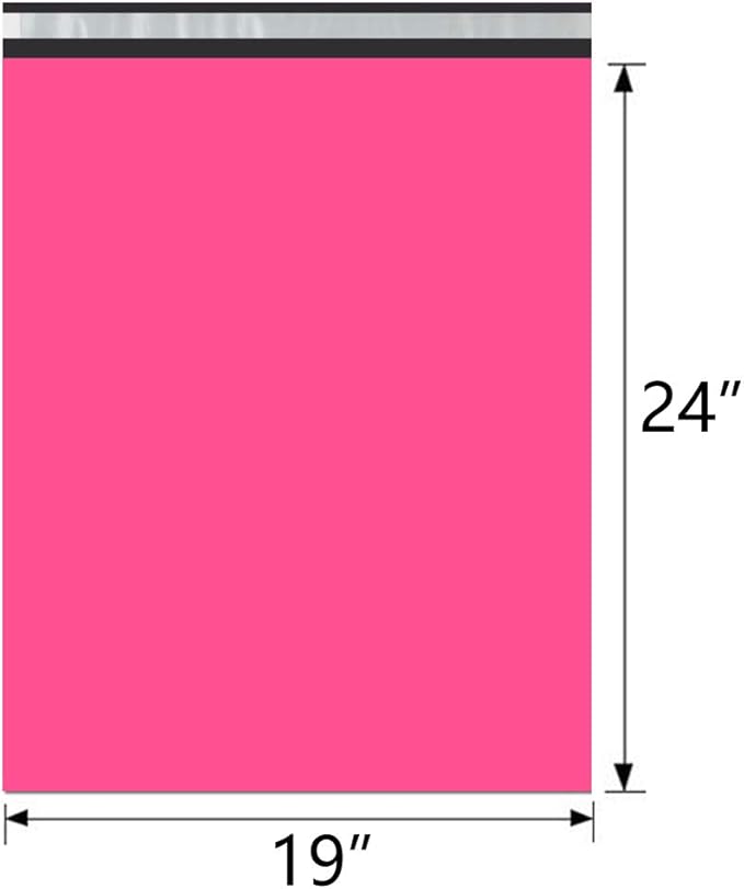 UCGOU Poly Mailers 19x24 Inch Hot Pink 50 Pack Extra Large Shipping Bags Strong - Image 2