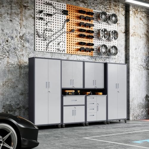 6-Piece Garage Storage Cabinets System Heavy Duty Workshop Set - Image 3