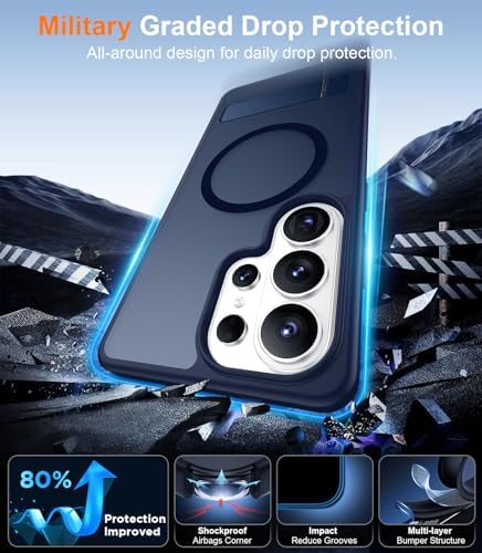 Temdan Magnetic for Samsung Galaxy S26 Ultra Case, [Innovate Stand][Military Grade Drop Protection][Non Slip][Translucent Matte] Shockproof Phone Case for Galaxy S26 Ultra 2026 -Blue - Image 5