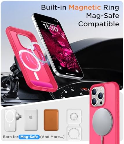 Temdan Magnetic Compatible with iPhone 15 Pro Max Case, [Built-in Invisible Kickstand][Compatible with MagSafe][Military Grade Shockproof] Slim Translucent Matte Phone Case for iPhone 15 Pro Max 6.7" - Image 5