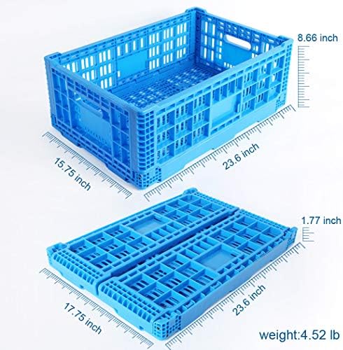 Collapsible Storage Bin Containe，52 Liter Transfer box,crate Transit storage of various items (23.6" L x 15.7" W x 8.6" H) - Image 2