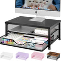 OPNICE Computer Monitor Stand Riser, Desk Organizer with Drawer, Printer & Laptop Stand, Office Desk Accessories & Workspace Desktop Organizers Storage for Office Supplies(Black) by OPNICE