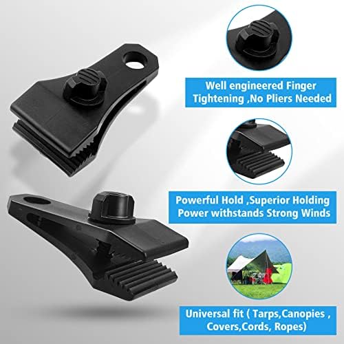 30Pcs Large Heavy Duty Lock Grip Tarp Clips with 100Pcs Zip Cable Ties - Image 5