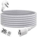 16 Gauge Braided Extension Cord 20 FT, Flat Plug Power Cord Indoor by Seeklyze