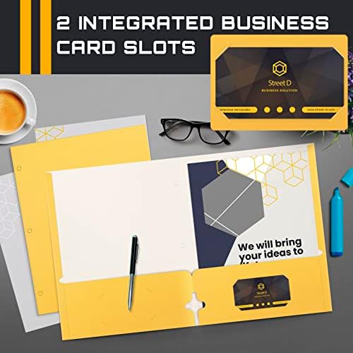 Better Office Products Two Pocket Portfolio Folders, 50-Pack, Yellow, Letter Size Paper Folders, 50 Pieces, Yellow - Image 4
