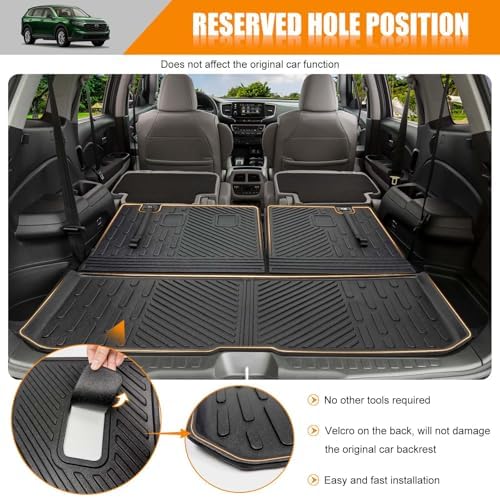 Cargo Mat Compatible with 2016-2025 Honda Pilot Cargo Liner Backrest Liner Seatback Protector for 2024 Honda Pilot Accessories(16-25 Pilot) - Image 4