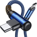 AINOPE USB C Cable 60W 2-Pack 3.3ft Nylon Braided USB C to USB C Cable Type C Charger Fast Charging Right Angle USBC Cable Charger Cord for iPhone 16 Pro Max 15 Plus Samsung S24 S23 iPad Pro Blue by AINOPE10yearsforphoneaccessories