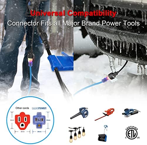 Clear Power 100 ft Extreme Cold Weather Outdoor Extension Cord 16/3 SJTW - Image 3