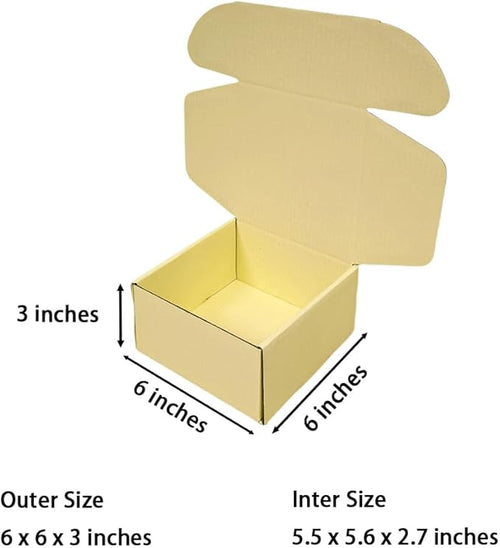 15 Pcs 6 x 6 x 3 inches Corrugated Cardboard Gift Boxes Recyclable Shipping - Image 2