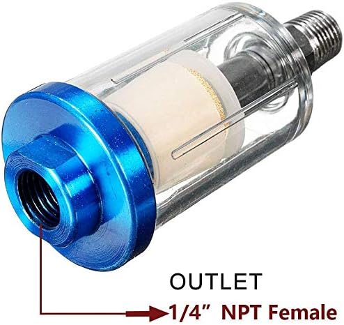 Joywayus 2PCS Water Oil Separator,1/4" NPT Inlet and Outlet Filter,Spray Gun Air Compressor Tools - Image 4