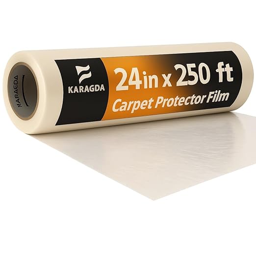 24” x 250 ft Carpet Protection Film – Heavy-Duty Clear Self-Adhesive Floor by Unknown