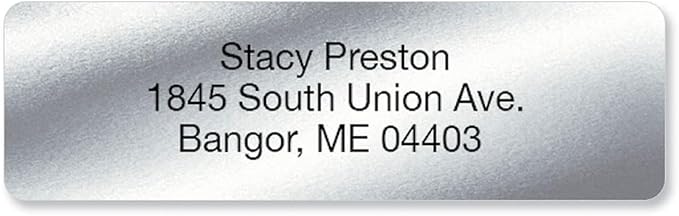 Personalized Return Address Labels, Roll of 125 Silver Foil Self-Adhesive by ColorfulImages