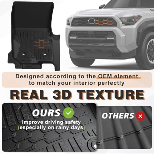 TripleAliners Floor Mats for 2025 2026 Toyota 4Runner 5-Seat, Not Hybrid - Image 4