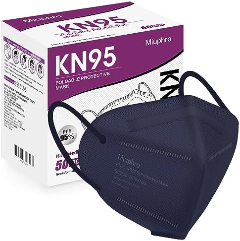 Miuphro 50 Pack Cup Dust Safety Disposable Masks, KN95 5-Layer Foldable Masks by Miuphro