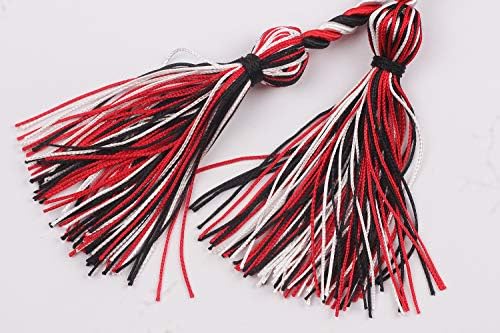 Graduation Honor Cords, 68" Long (Black/White/Red) - Image 3