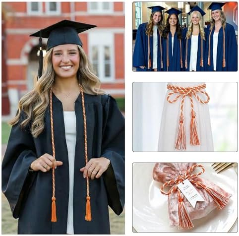 GraduationMall Graduation Honor Cord 68" OrangeWhite - Image 5